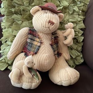 Fishing bear stuffed toy
